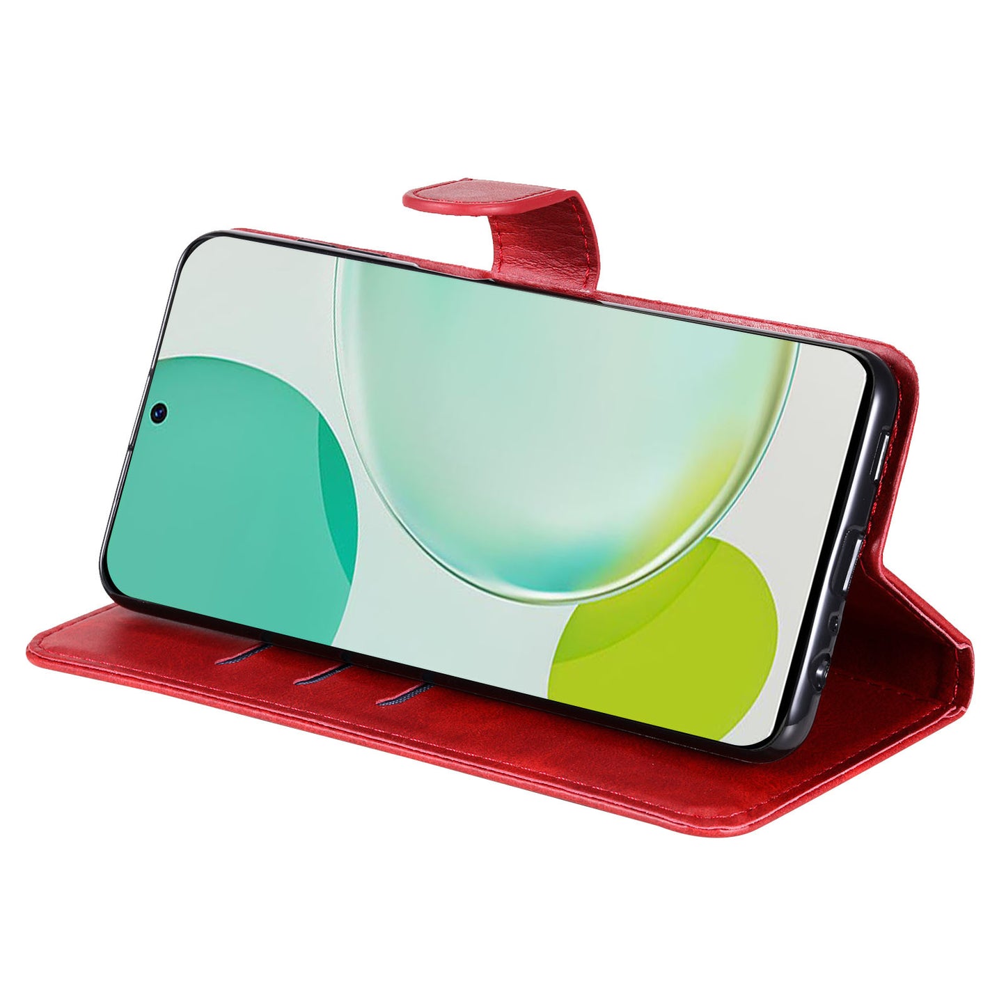 For Huawei Nova 11i / Enjoy 60 Pro / Maimang 20 Calf Texture Leather Phone Case Zipper Pocket Wallet Flip Cover with Stand