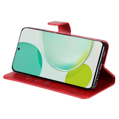 For Huawei Nova 11i / Enjoy 60 Pro / Maimang 20 Calf Texture Leather Phone Case Zipper Pocket Wallet Flip Cover with Stand