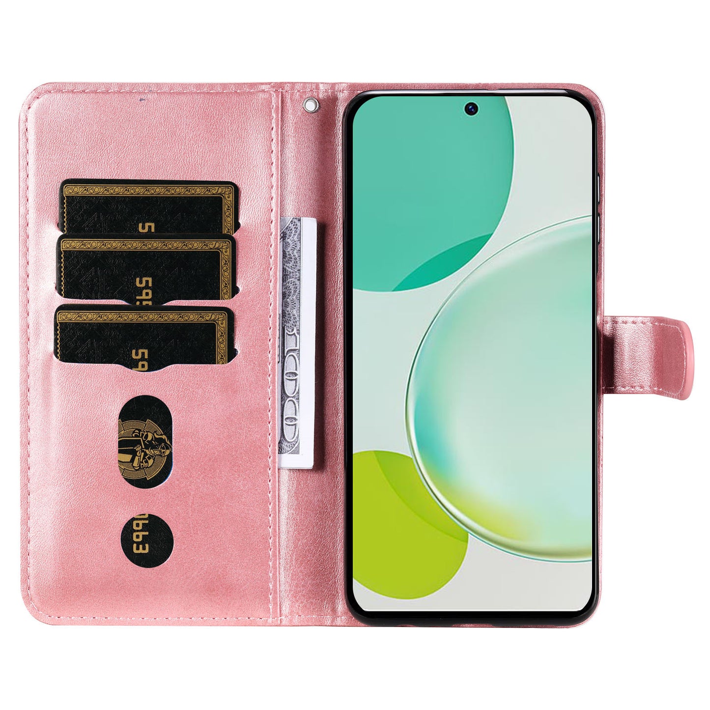 For Huawei Nova 11i / Enjoy 60 Pro / Maimang 20 Calf Texture Leather Phone Case Zipper Pocket Wallet Flip Cover with Stand