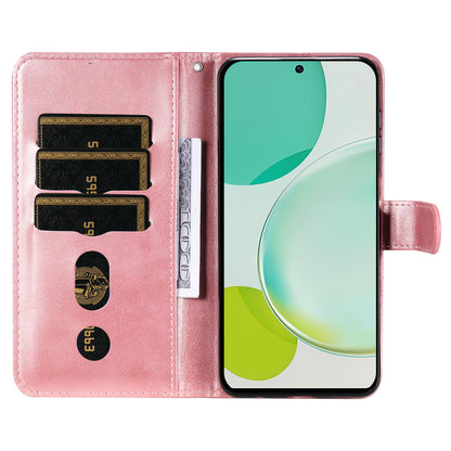 For Huawei Nova 11i / Enjoy 60 Pro / Maimang 20 Calf Texture Leather Phone Case Zipper Pocket Wallet Flip Cover with Stand