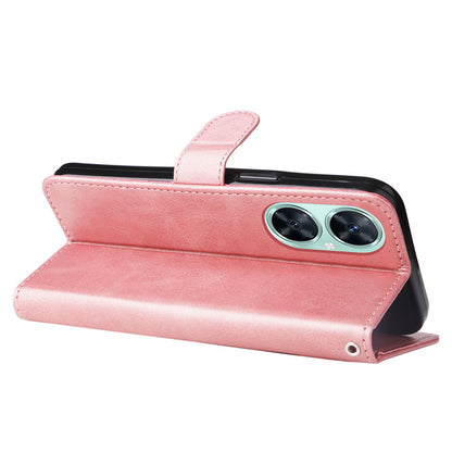 For Huawei Nova 11i / Enjoy 60 Pro / Maimang 20 Calf Texture Leather Phone Case Zipper Pocket Wallet Flip Cover with Stand