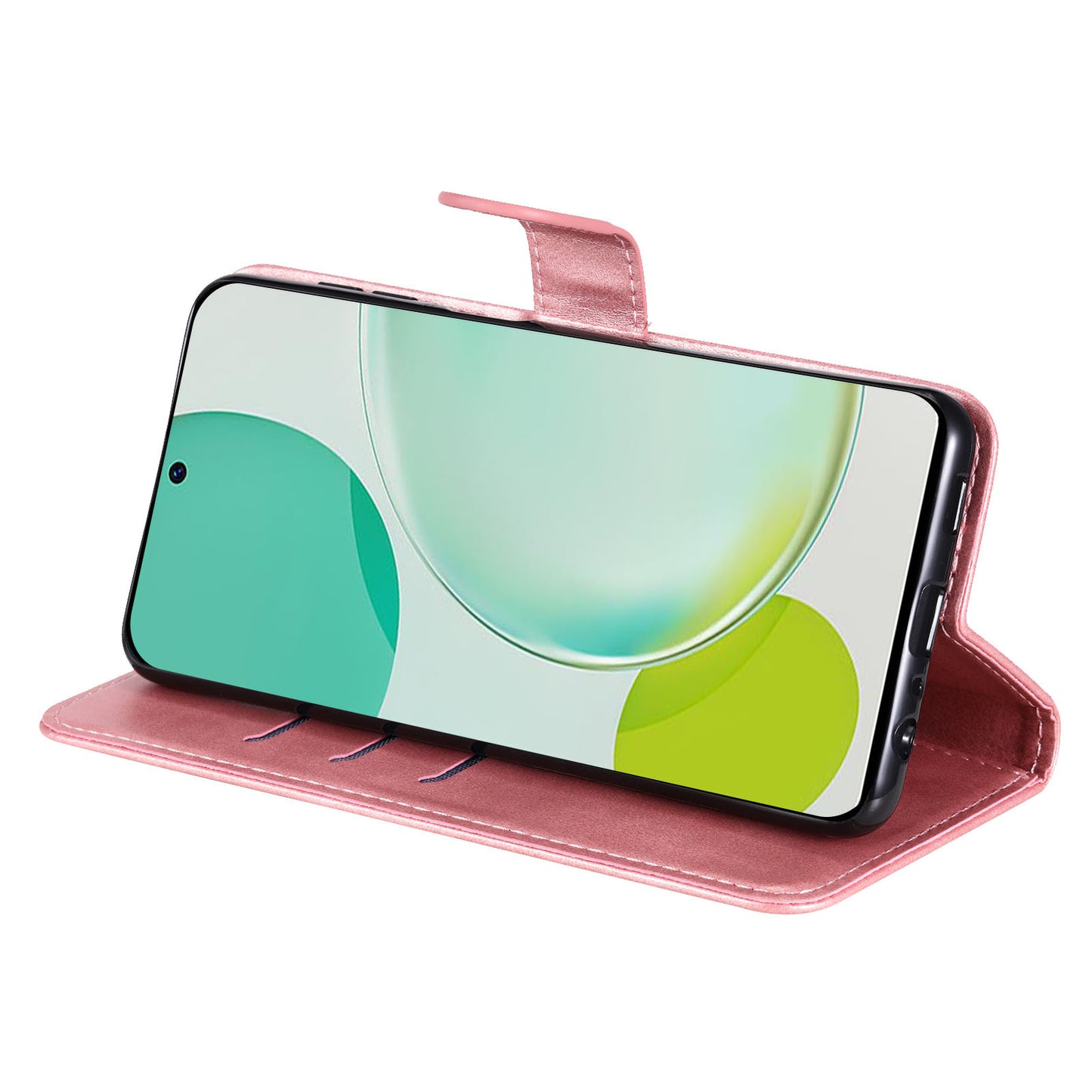 For Huawei Nova 11i / Enjoy 60 Pro / Maimang 20 Calf Texture Leather Phone Case Zipper Pocket Wallet Flip Cover with Stand