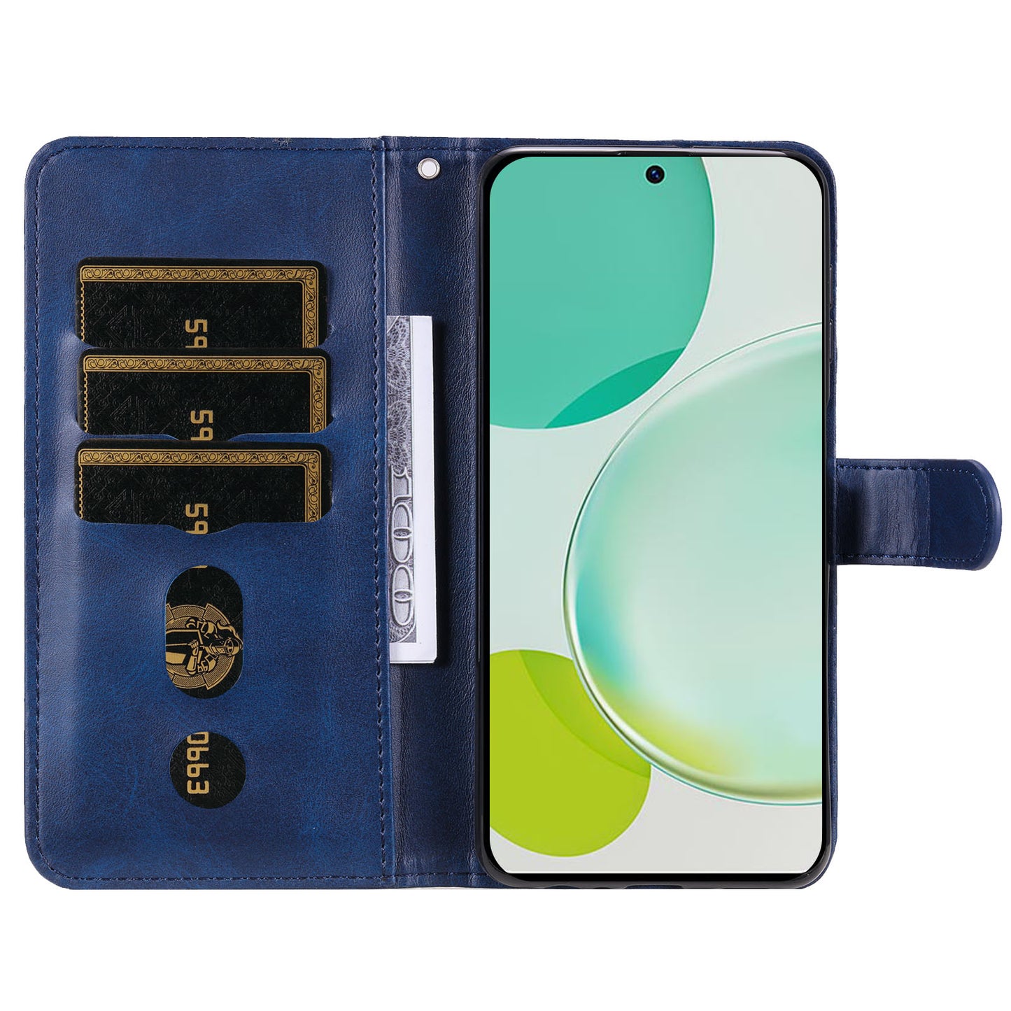 For Huawei Nova 11i / Enjoy 60 Pro / Maimang 20 Calf Texture Leather Phone Case Zipper Pocket Wallet Flip Cover with Stand