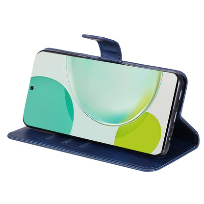 For Huawei Nova 11i / Enjoy 60 Pro / Maimang 20 Calf Texture Leather Phone Case Zipper Pocket Wallet Flip Cover with Stand