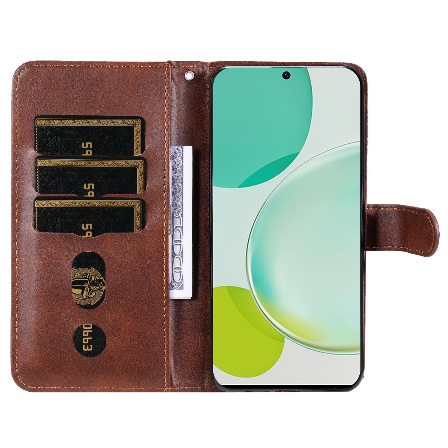 For Huawei Nova 11i / Enjoy 60 Pro / Maimang 20 Calf Texture Leather Phone Case Zipper Pocket Wallet Flip Cover with Stand