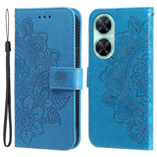 Imprinted Flower Case for Huawei Nova 11i / Maimang 20 / Enjoy 60 Pro Stand Wallet Phone Shell PU Leather Cover