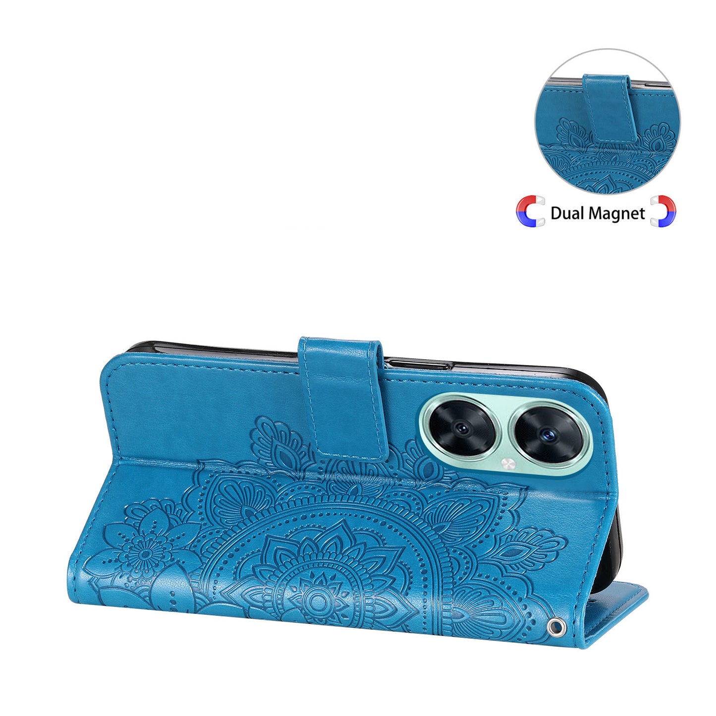 Imprinted Flower Case for Huawei Nova 11i / Maimang 20 / Enjoy 60 Pro Stand Wallet Phone Shell PU Leather Cover