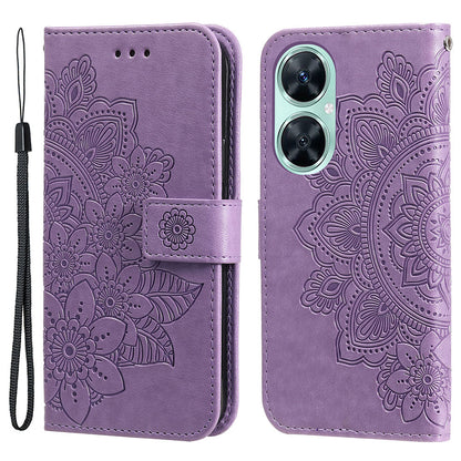 Imprinted Flower Case for Huawei Nova 11i / Maimang 20 / Enjoy 60 Pro Stand Wallet Phone Shell PU Leather Cover