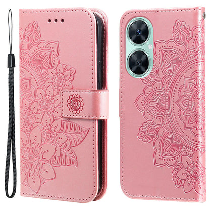 Imprinted Flower Case for Huawei Nova 11i / Maimang 20 / Enjoy 60 Pro Stand Wallet Phone Shell PU Leather Cover