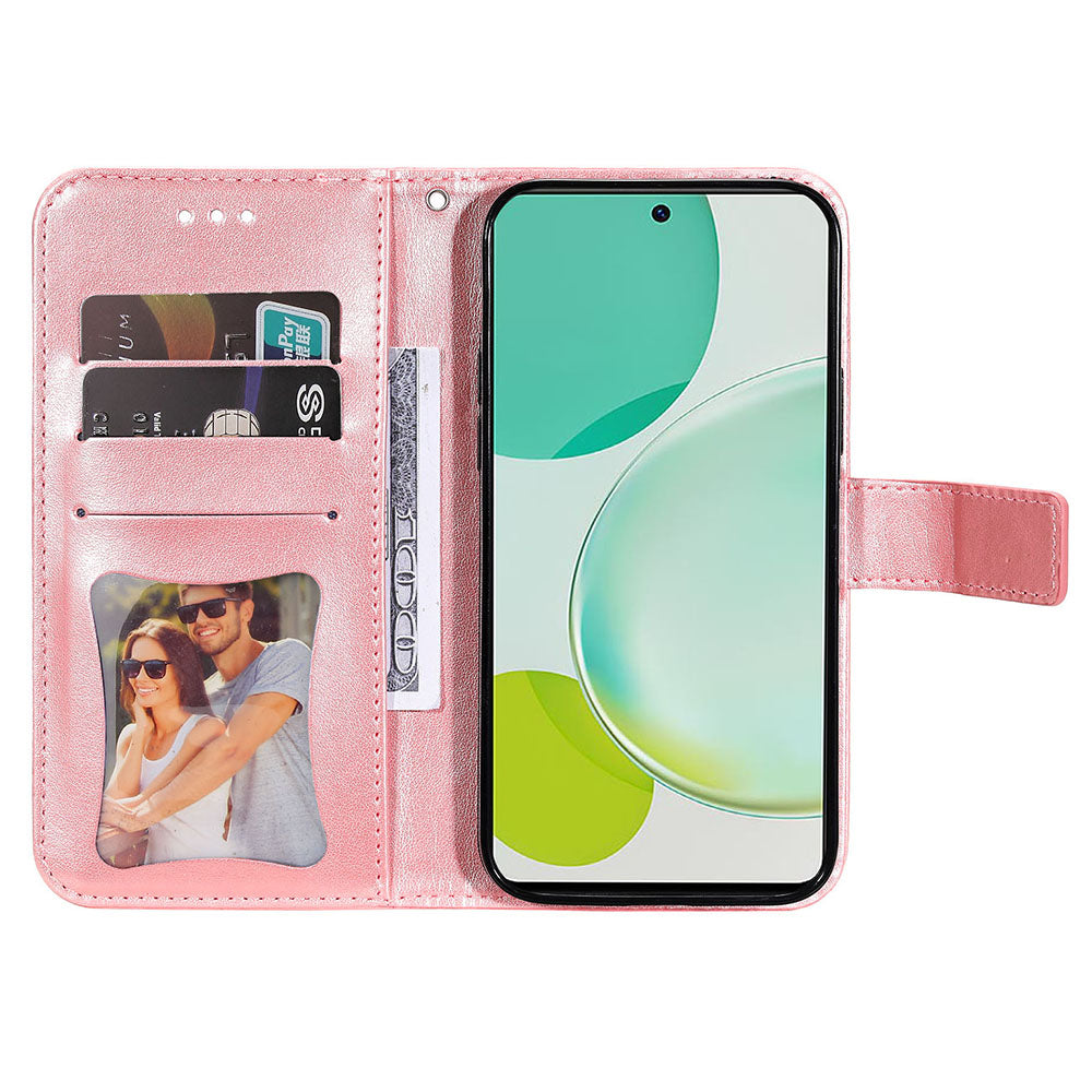 Imprinted Flower Case for Huawei Nova 11i / Maimang 20 / Enjoy 60 Pro Stand Wallet Phone Shell PU Leather Cover