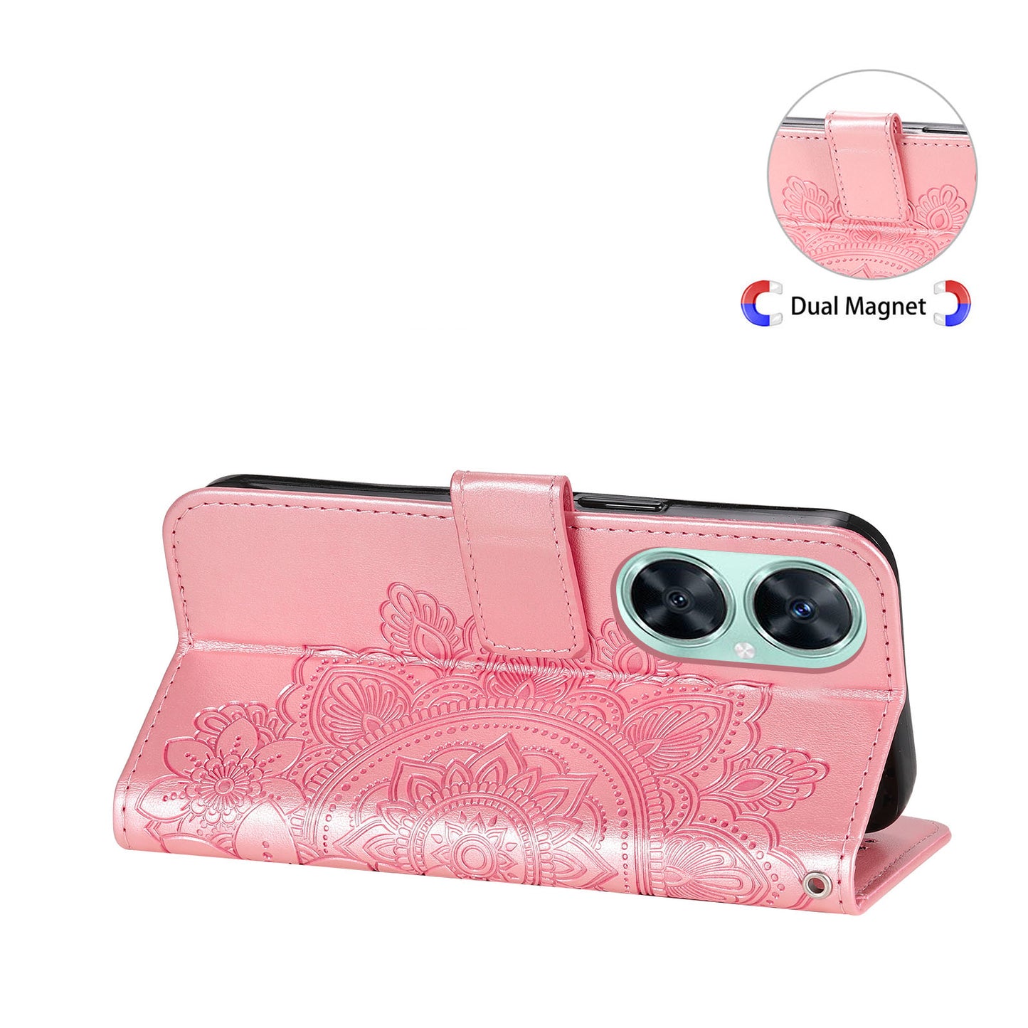 Imprinted Flower Case for Huawei Nova 11i / Maimang 20 / Enjoy 60 Pro Stand Wallet Phone Shell PU Leather Cover