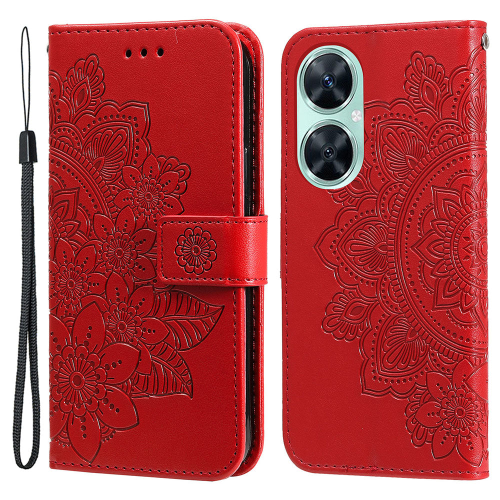 Imprinted Flower Case for Huawei Nova 11i / Maimang 20 / Enjoy 60 Pro Stand Wallet Phone Shell PU Leather Cover