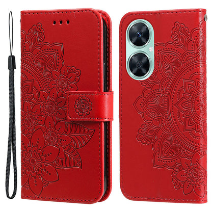 Imprinted Flower Case for Huawei Nova 11i / Maimang 20 / Enjoy 60 Pro Stand Wallet Phone Shell PU Leather Cover