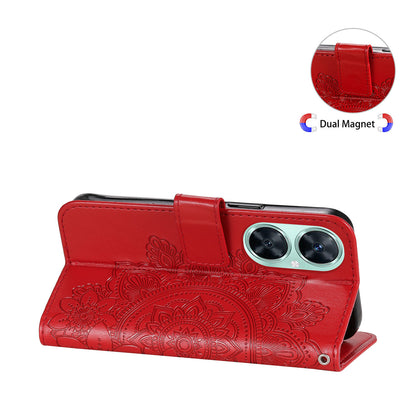 Imprinted Flower Case for Huawei Nova 11i / Maimang 20 / Enjoy 60 Pro Stand Wallet Phone Shell PU Leather Cover