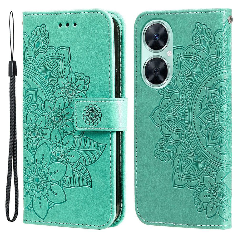 Imprinted Flower Case for Huawei Nova 11i / Maimang 20 / Enjoy 60 Pro Stand Wallet Phone Shell PU Leather Cover