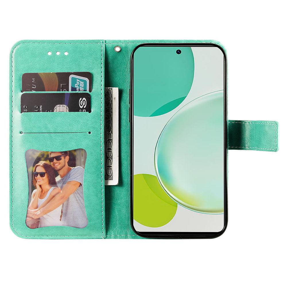 Imprinted Flower Case for Huawei Nova 11i / Maimang 20 / Enjoy 60 Pro Stand Wallet Phone Shell PU Leather Cover