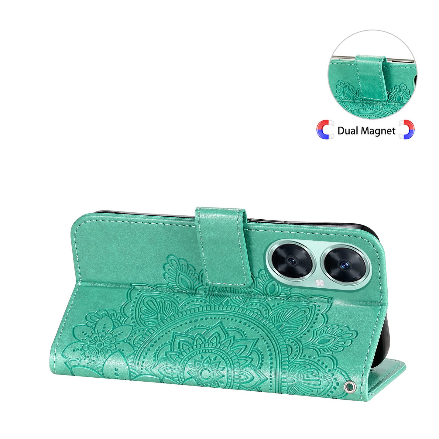 Imprinted Flower Case for Huawei Nova 11i / Maimang 20 / Enjoy 60 Pro Stand Wallet Phone Shell PU Leather Cover