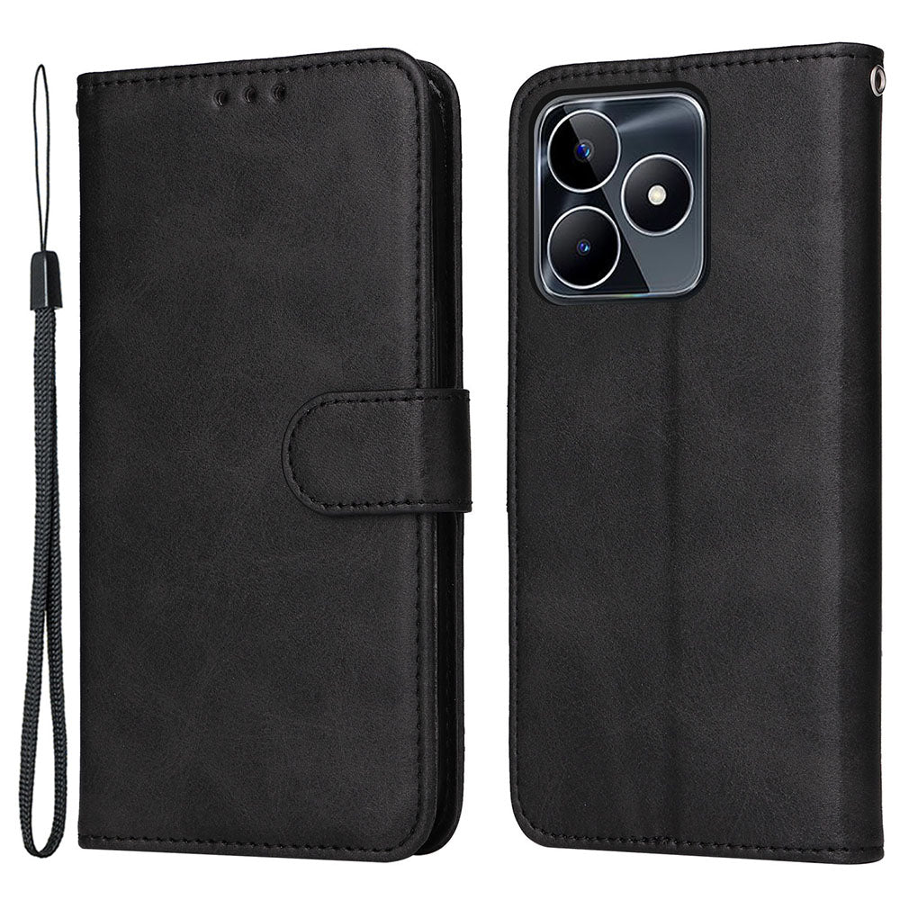 For Realme C53 4G / Narzo N53 4G PU Leather Wallet Stand Case Calf Texture Shockproof Phone Cover