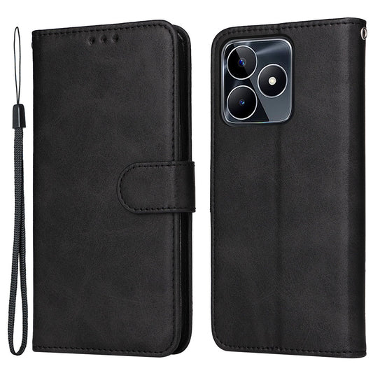 For Realme C53 4G / Narzo N53 4G PU Leather Wallet Stand Case Calf Texture Shockproof Phone Cover