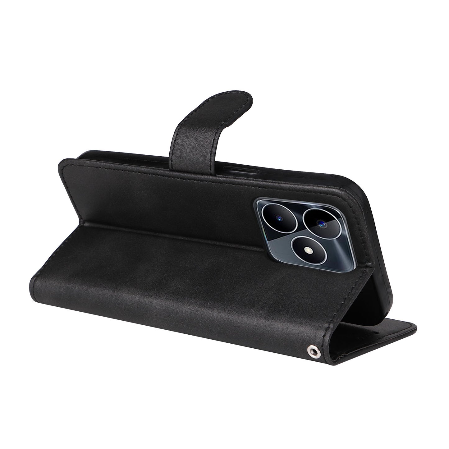 For Realme C53 4G / Narzo N53 4G PU Leather Wallet Stand Case Calf Texture Shockproof Phone Cover