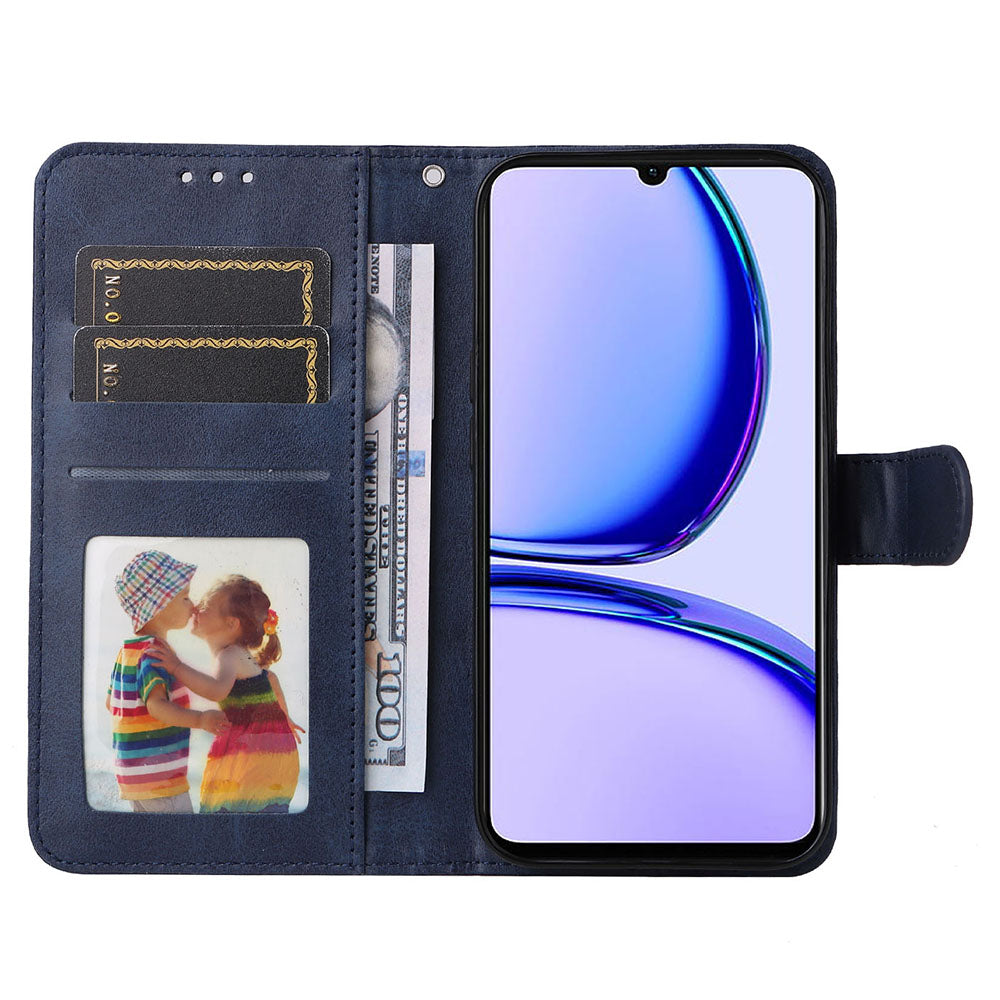 For Realme C53 4G / Narzo N53 4G PU Leather Wallet Stand Case Calf Texture Shockproof Phone Cover