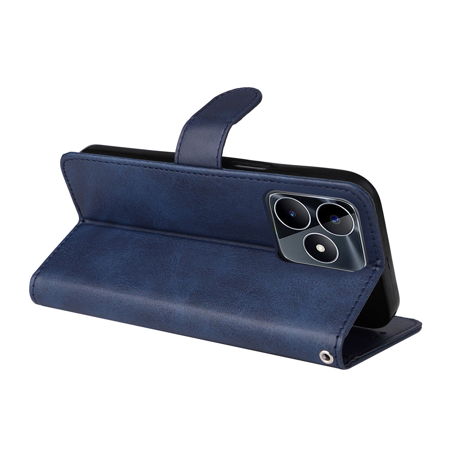 For Realme C53 4G / Narzo N53 4G PU Leather Wallet Stand Case Calf Texture Shockproof Phone Cover