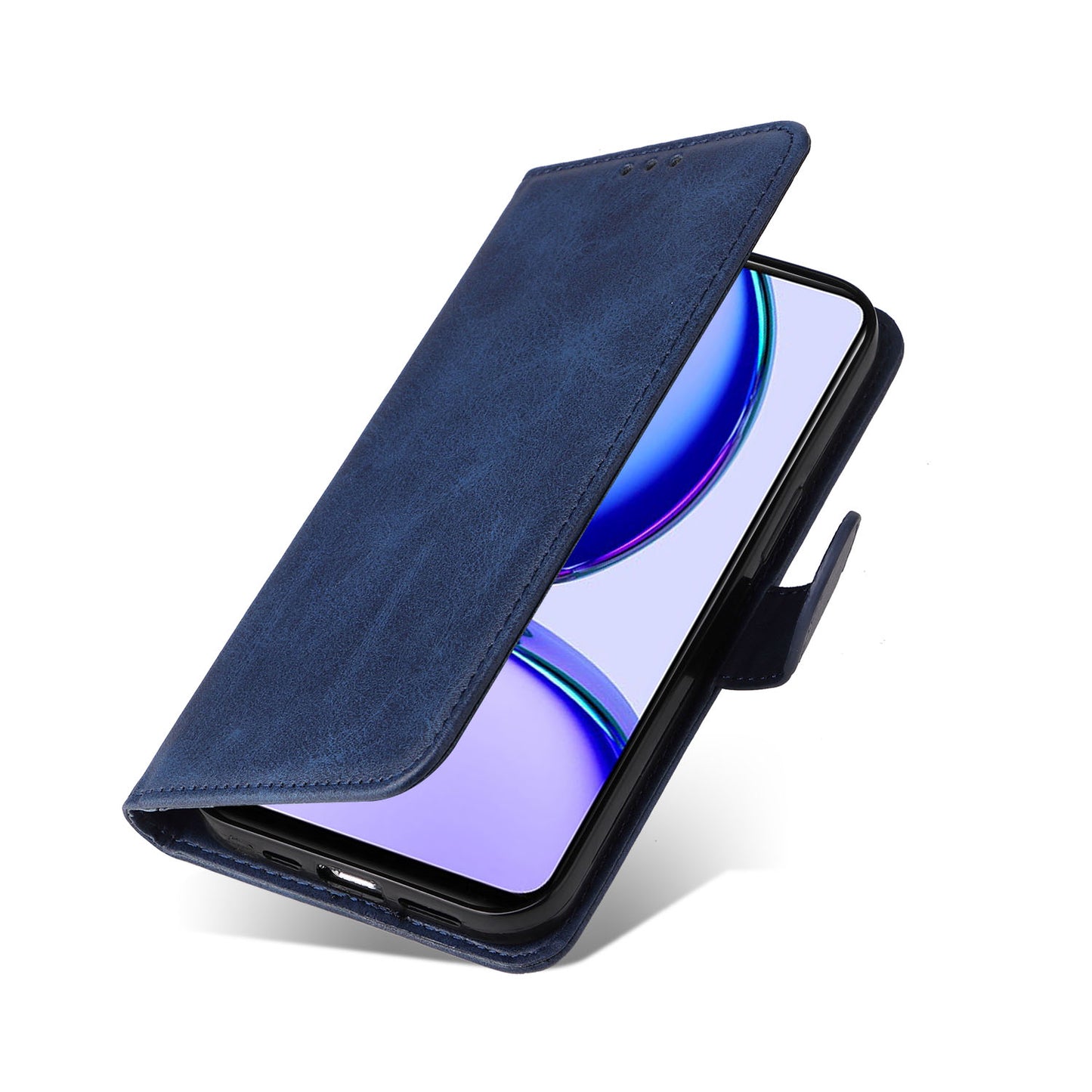 For Realme C53 4G / Narzo N53 4G PU Leather Wallet Stand Case Calf Texture Shockproof Phone Cover