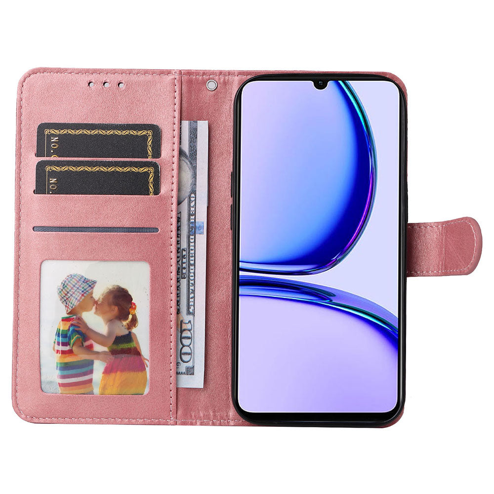 For Realme C53 4G / Narzo N53 4G PU Leather Wallet Stand Case Calf Texture Shockproof Phone Cover