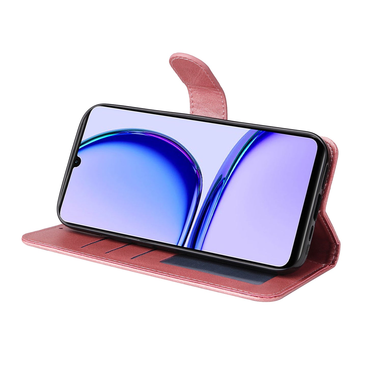 For Realme C53 4G / Narzo N53 4G PU Leather Wallet Stand Case Calf Texture Shockproof Phone Cover