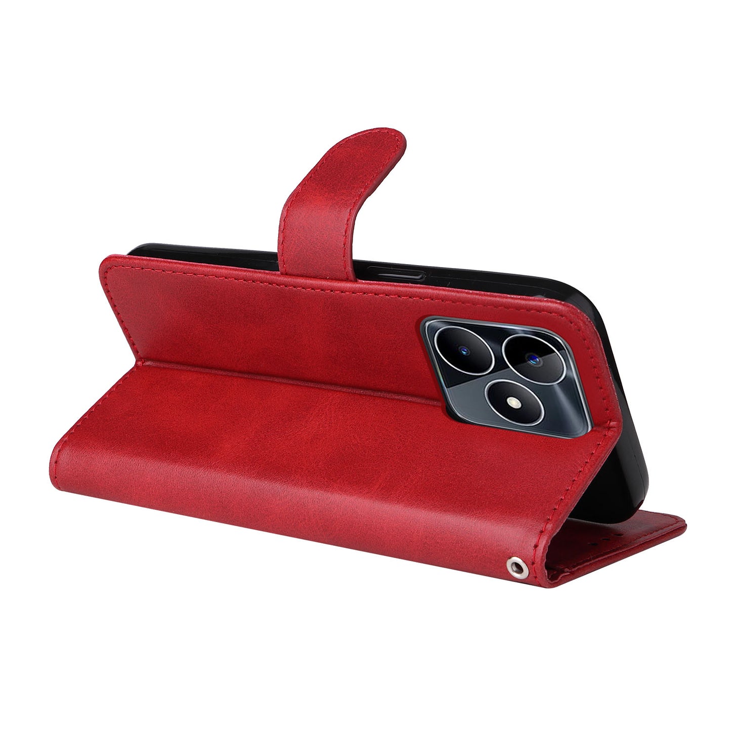 For Realme C53 4G / Narzo N53 4G PU Leather Wallet Stand Case Calf Texture Shockproof Phone Cover