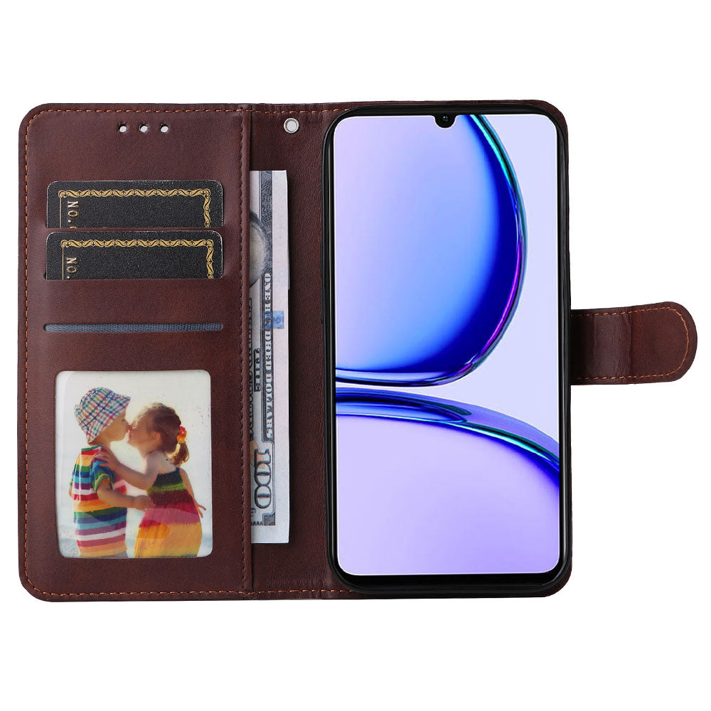 For Realme C53 4G / Narzo N53 4G PU Leather Wallet Stand Case Calf Texture Shockproof Phone Cover