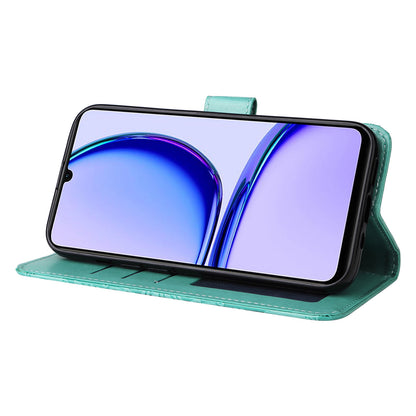 For Realme C53 4G / Narzo N53 4G Sunflower Imprinted Stand PU Leather Cover Wallet Drop-proof Case