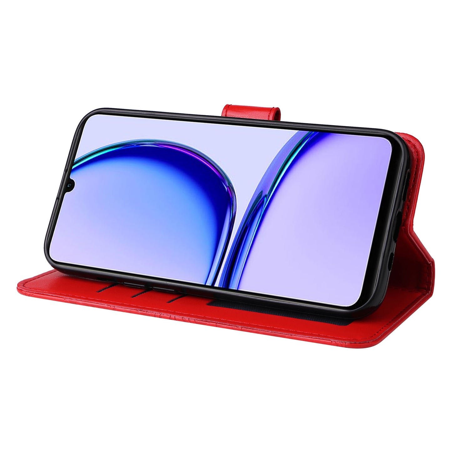 For Realme C53 4G / Narzo N53 4G Sunflower Imprinted Stand PU Leather Cover Wallet Drop-proof Case