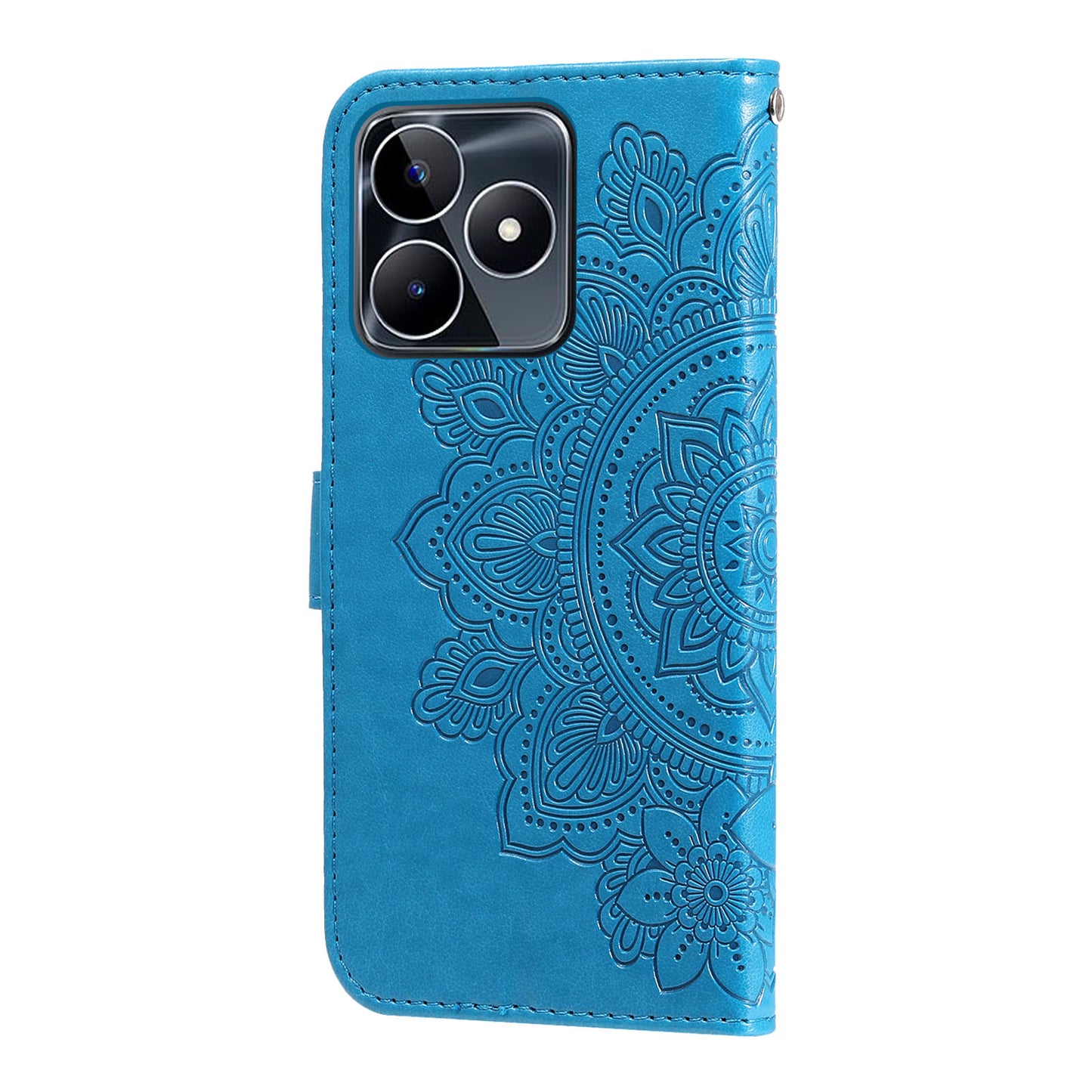 Imprinted Flower Case for Realme C53 4G / Narzo N53 4G PU Leather Cover Stand Wallet Phone Shell