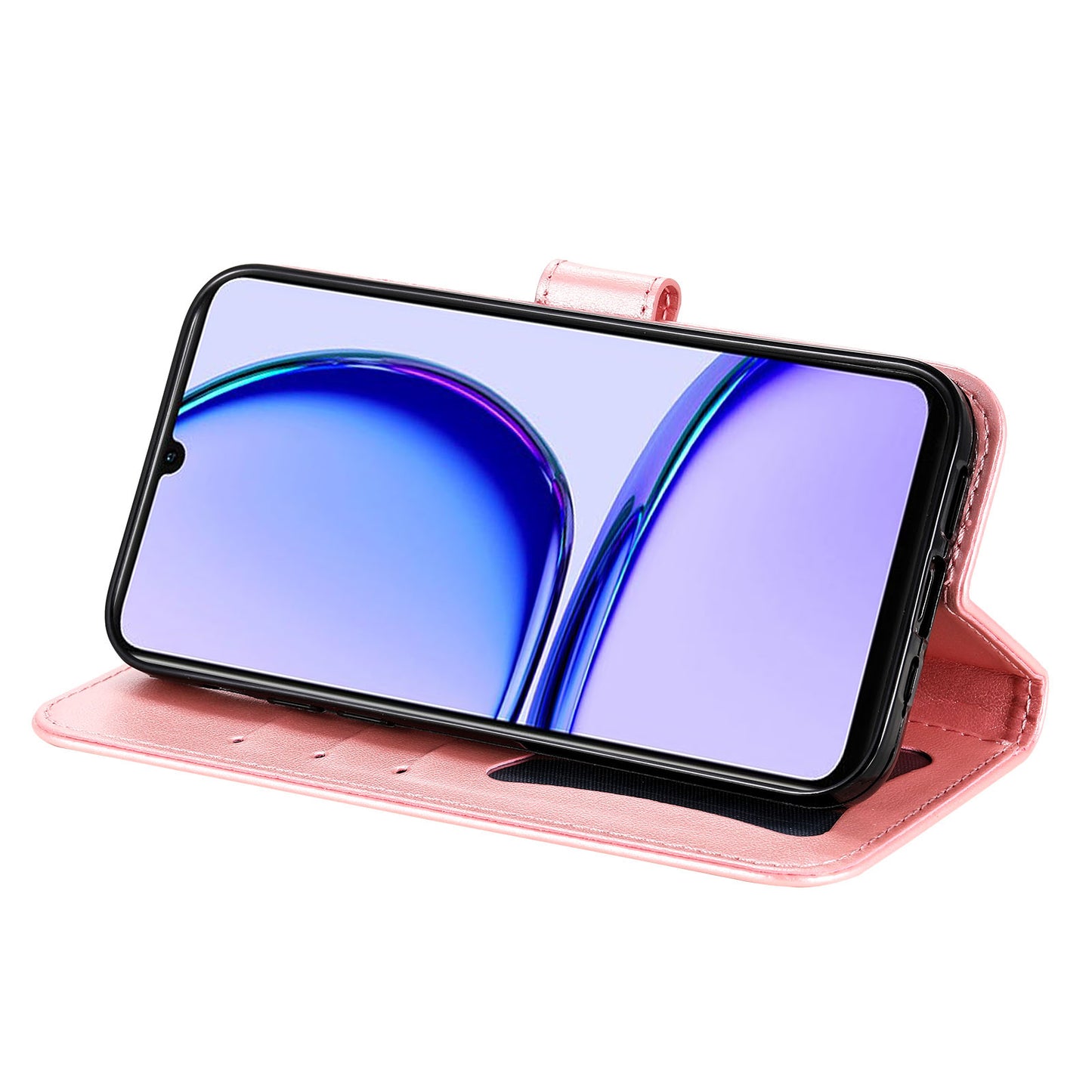 Imprinted Flower Case for Realme C53 4G / Narzo N53 4G PU Leather Cover Stand Wallet Phone Shell