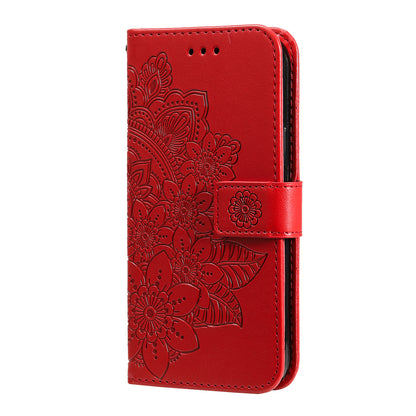Imprinted Flower Case for Realme C53 4G / Narzo N53 4G PU Leather Cover Stand Wallet Phone Shell