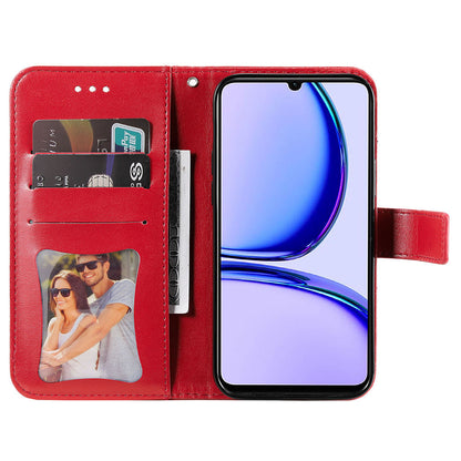 Imprinted Flower Case for Realme C53 4G / Narzo N53 4G PU Leather Cover Stand Wallet Phone Shell