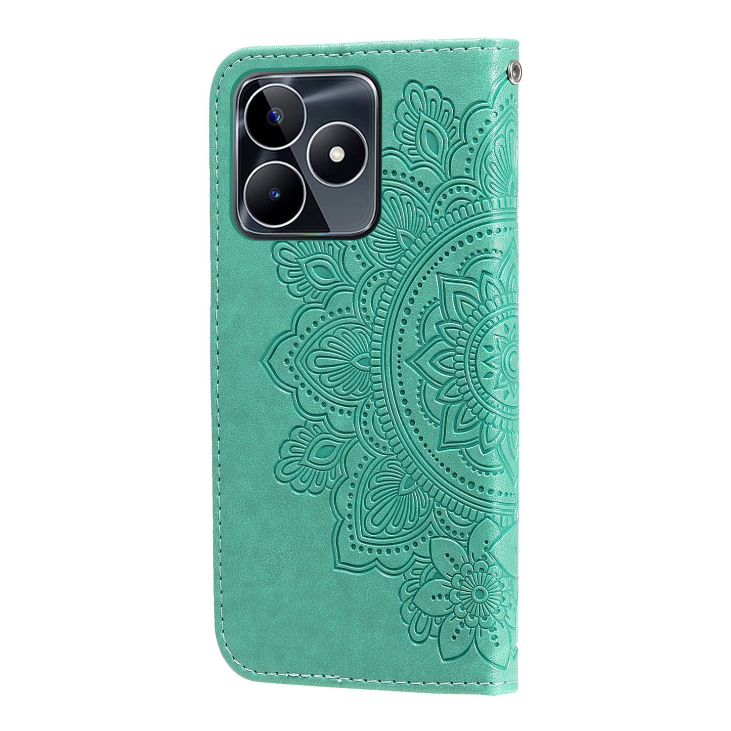 Imprinted Flower Case for Realme C53 4G / Narzo N53 4G PU Leather Cover Stand Wallet Phone Shell
