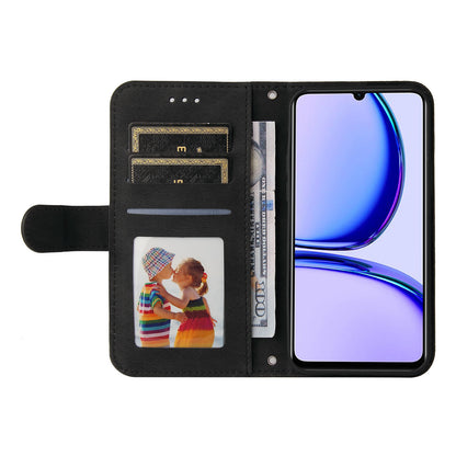 PU Leather Case for Realme C53 4G / Narzo N53 4G , Stand Wallet Imprinted Lines Phone Cover