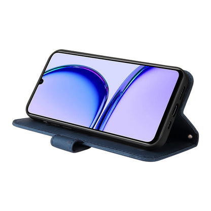 PU Leather Case for Realme C53 4G / Narzo N53 4G , Stand Wallet Imprinted Lines Phone Cover