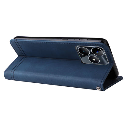 PU Leather Case for Realme C53 4G / Narzo N53 4G , Stand Wallet Imprinted Lines Phone Cover