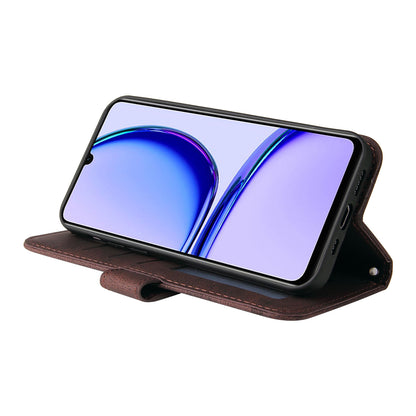 PU Leather Case for Realme C53 4G / Narzo N53 4G , Stand Wallet Imprinted Lines Phone Cover