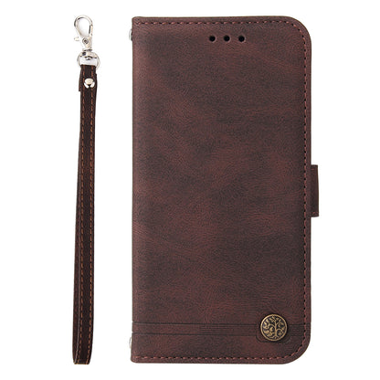 PU Leather Case for Realme C53 4G / Narzo N53 4G , Stand Wallet Imprinted Lines Phone Cover