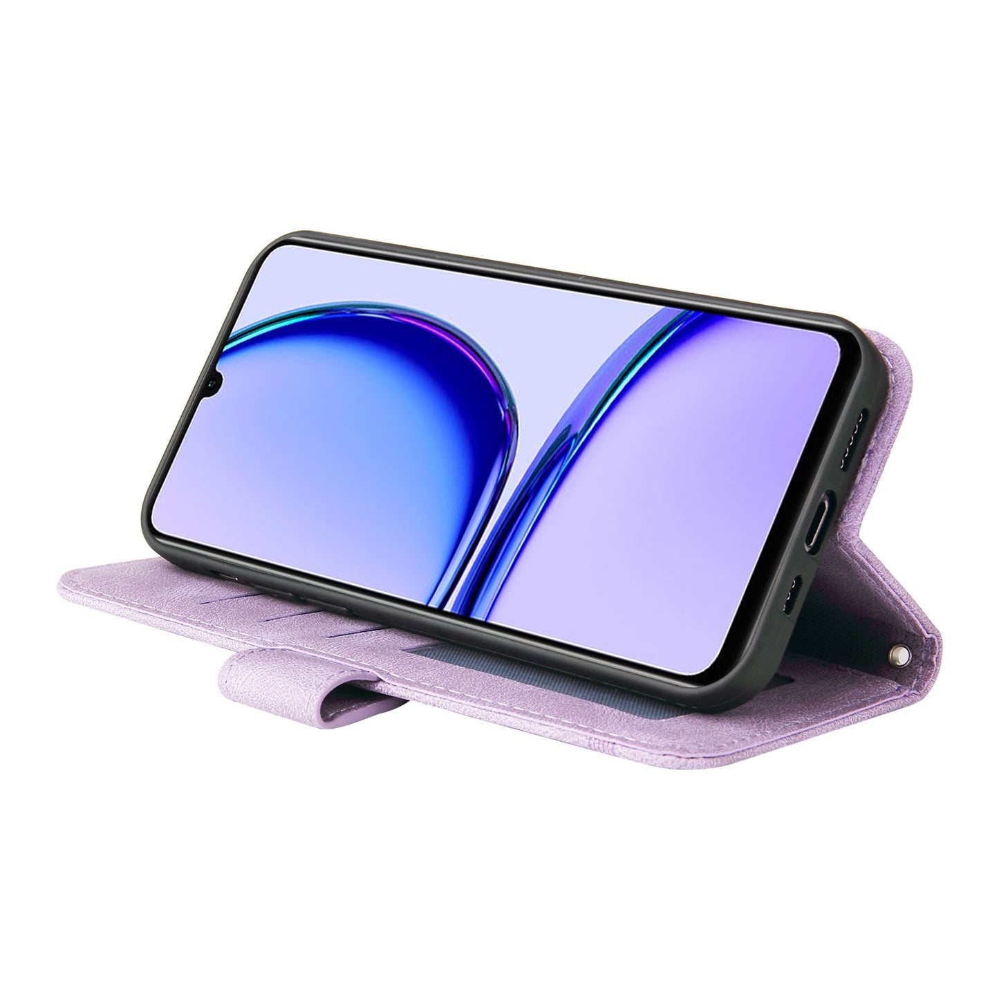 PU Leather Case for Realme C53 4G / Narzo N53 4G , Stand Wallet Imprinted Lines Phone Cover