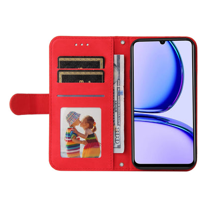 PU Leather Case for Realme C53 4G / Narzo N53 4G , Stand Wallet Imprinted Lines Phone Cover