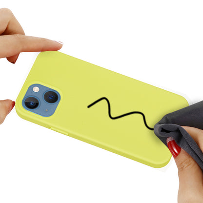 For iPhone 15 Plus Liquid Silicone Anti-drop Phone Case Soft Lining Back Cover