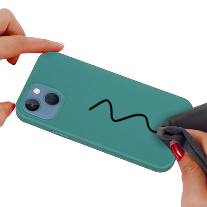 For iPhone 15 Plus Liquid Silicone Anti-drop Phone Case Soft Lining Back Cover