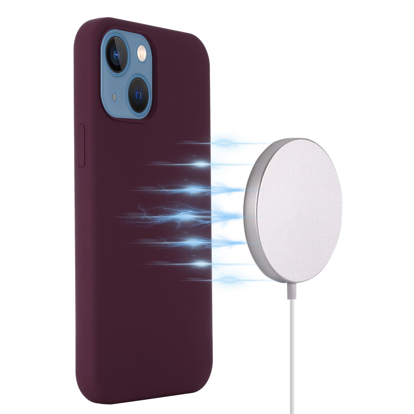 For iPhone 15 Soft Silicone Phone Case Slim Phone Cover Compatible with MagSafe Wireless Charging