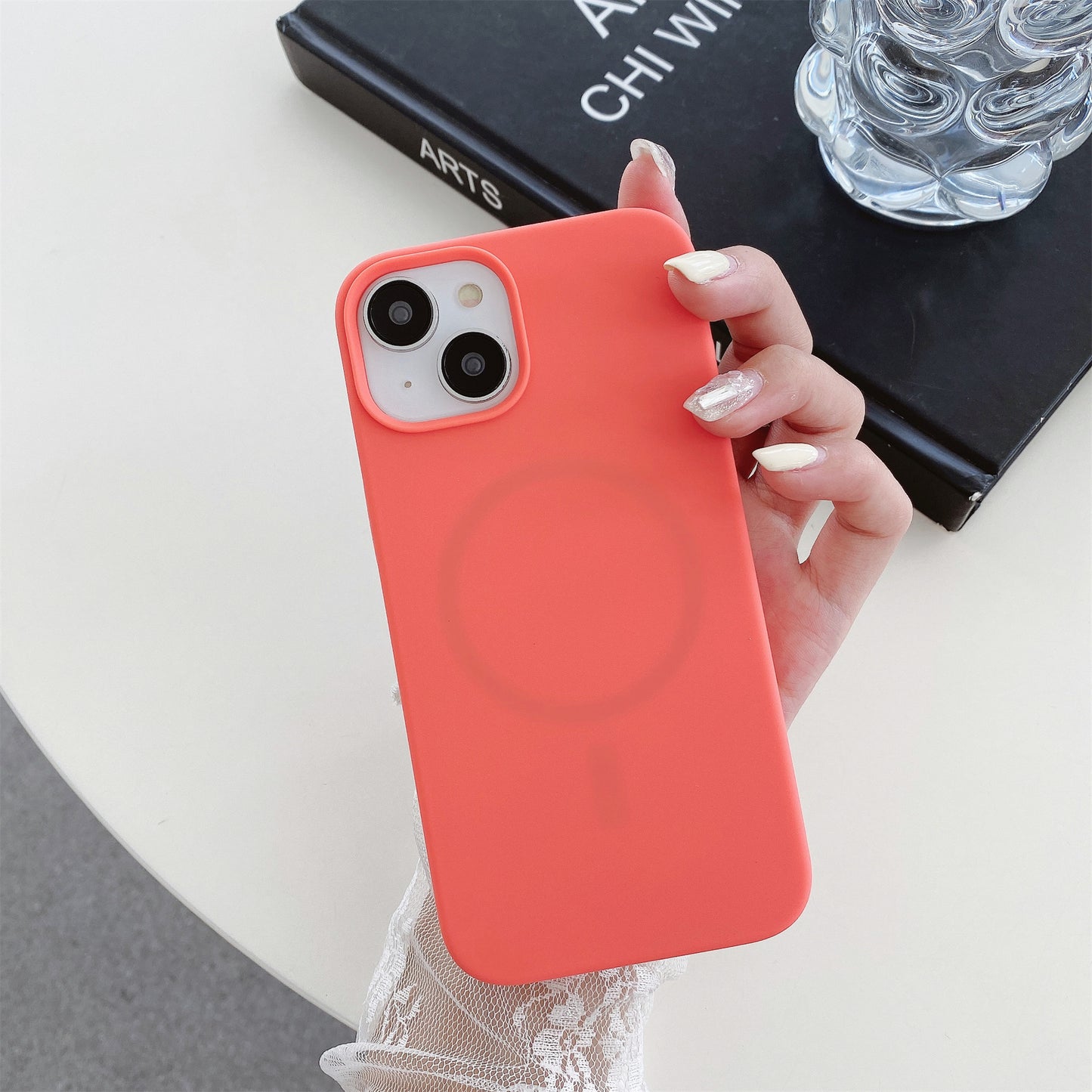 For iPhone 15 Plus Anti-Drop Phone Case Soft Silicone Phone Cover Compatible with MagSafe Wireless Charging