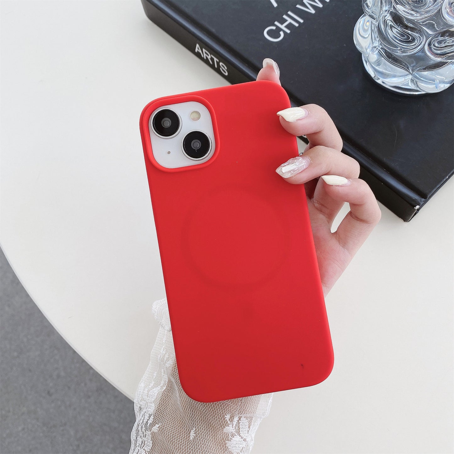 For iPhone 15 Plus Anti-Drop Phone Case Soft Silicone Phone Cover Compatible with MagSafe Wireless Charging